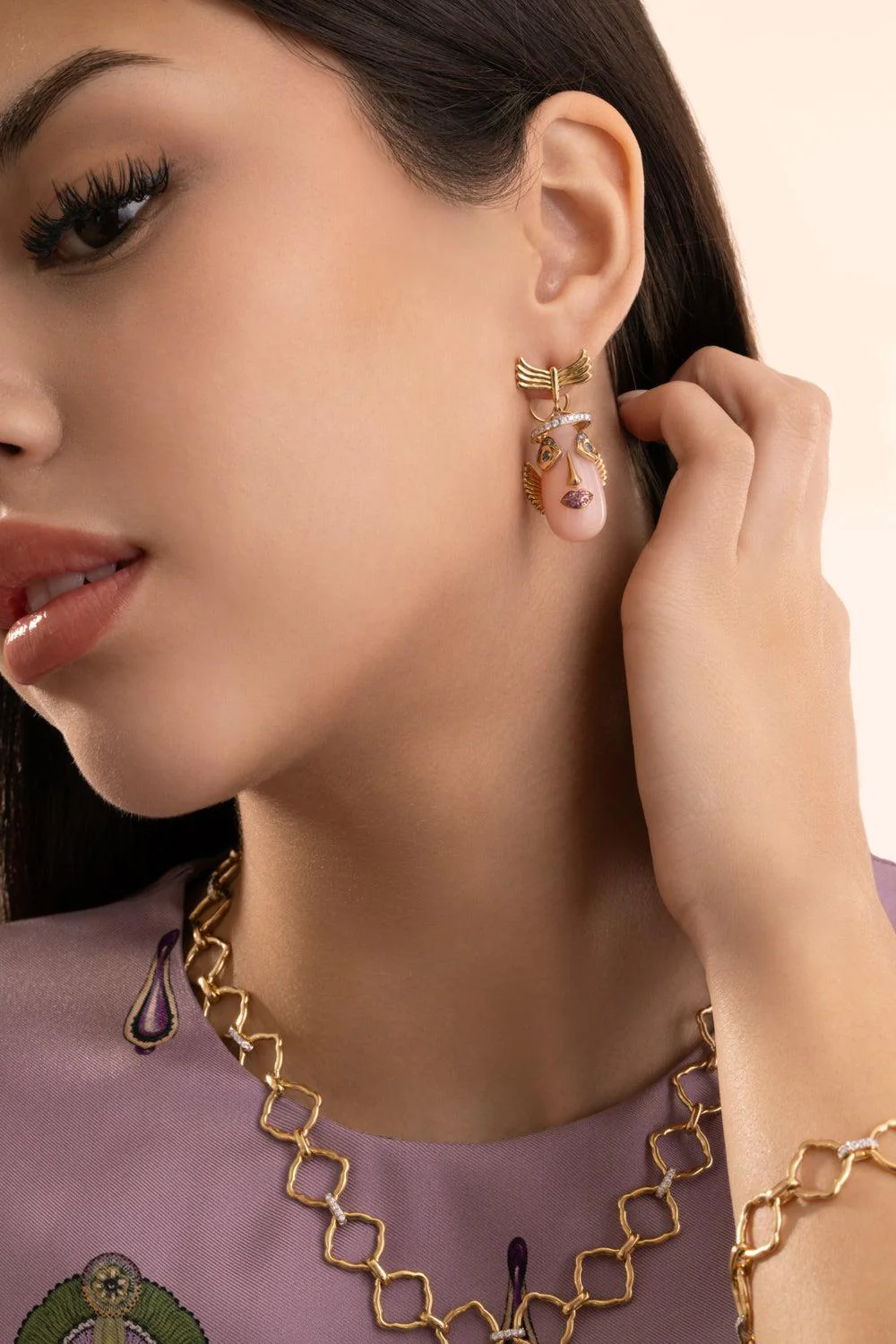 Pink Opal Angelfish Drop Earrings - Image 4