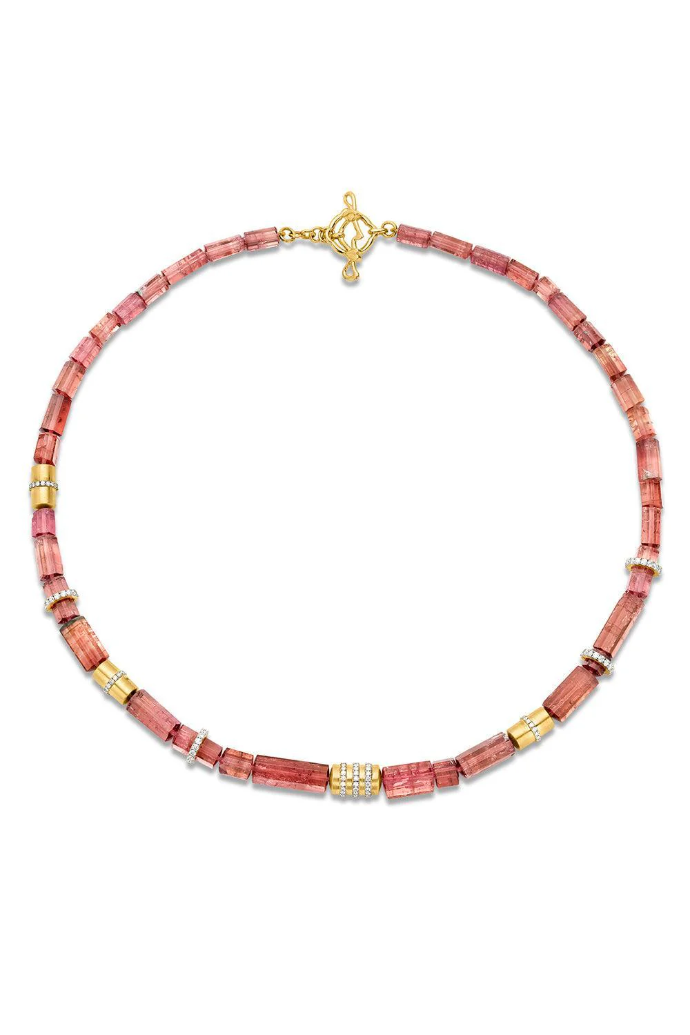 Pink Tourmaline Beaded Necklace