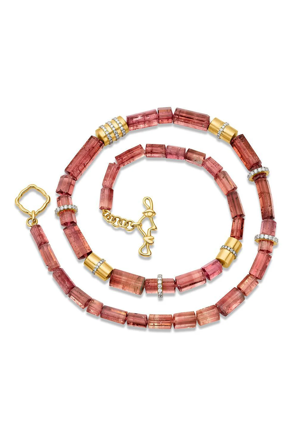Pink Tourmaline Beaded Necklace - Image 2