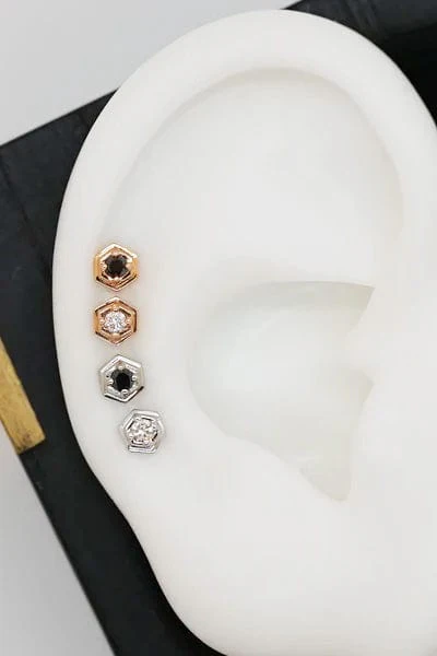 'Eleven Excess' Black Diamond Stud - Image 2