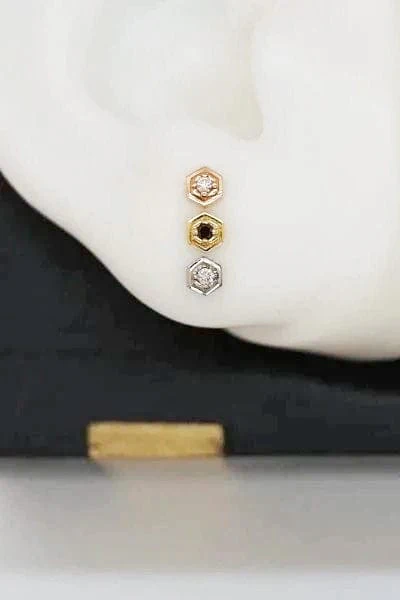'Eleven' White Diamond Stud - Image 2