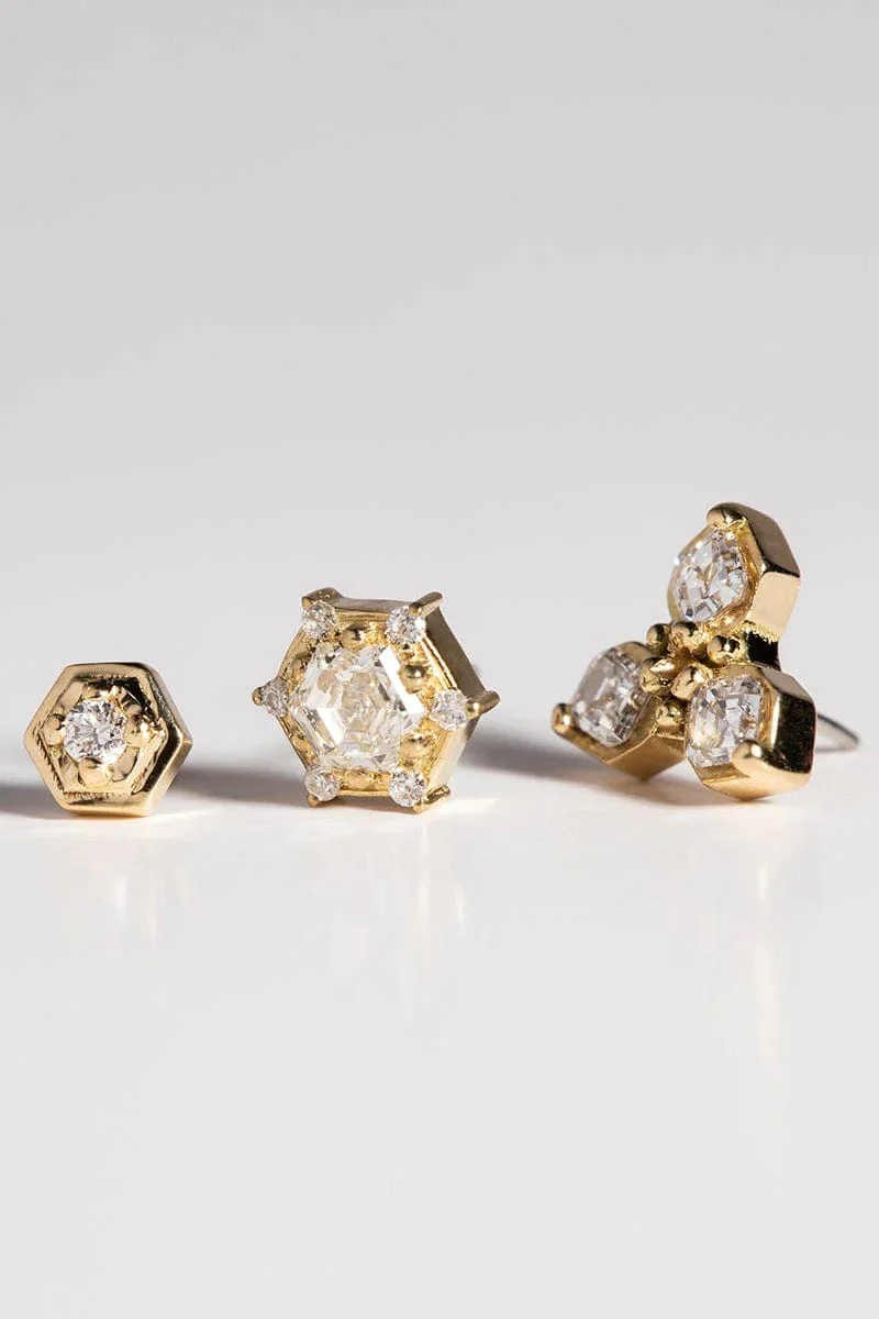 'Eleven' White Diamond Stud - Image 3