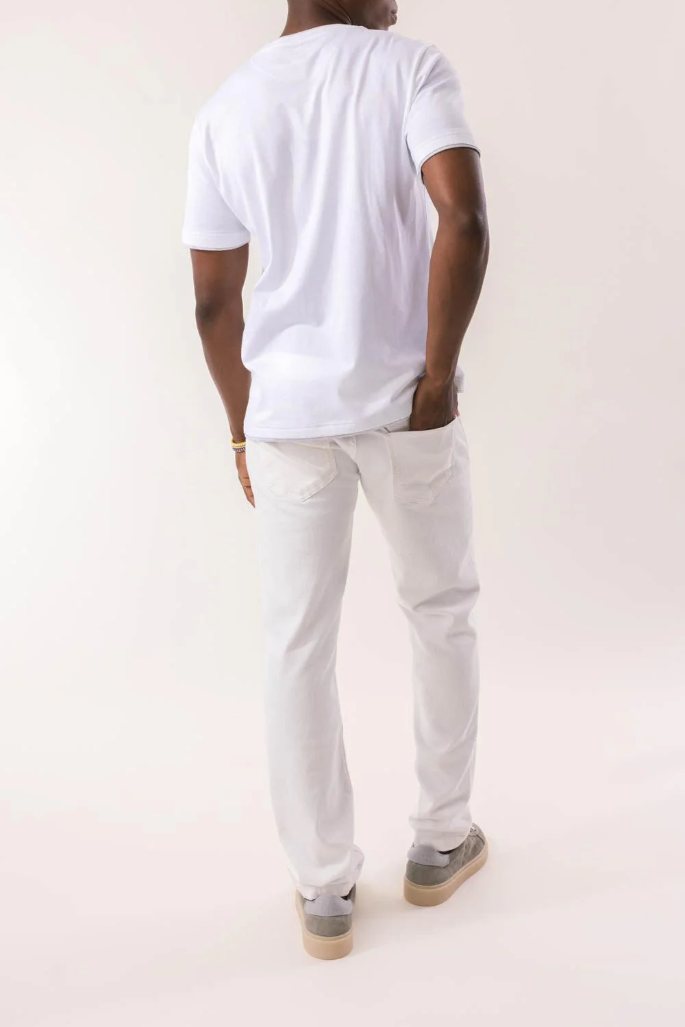Crewneck Tee - White Grey - Image 4