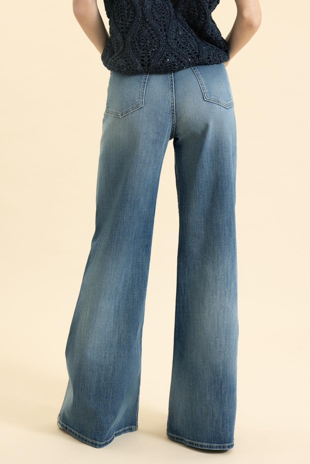 Crop Flare Jean - Blue - Image 4