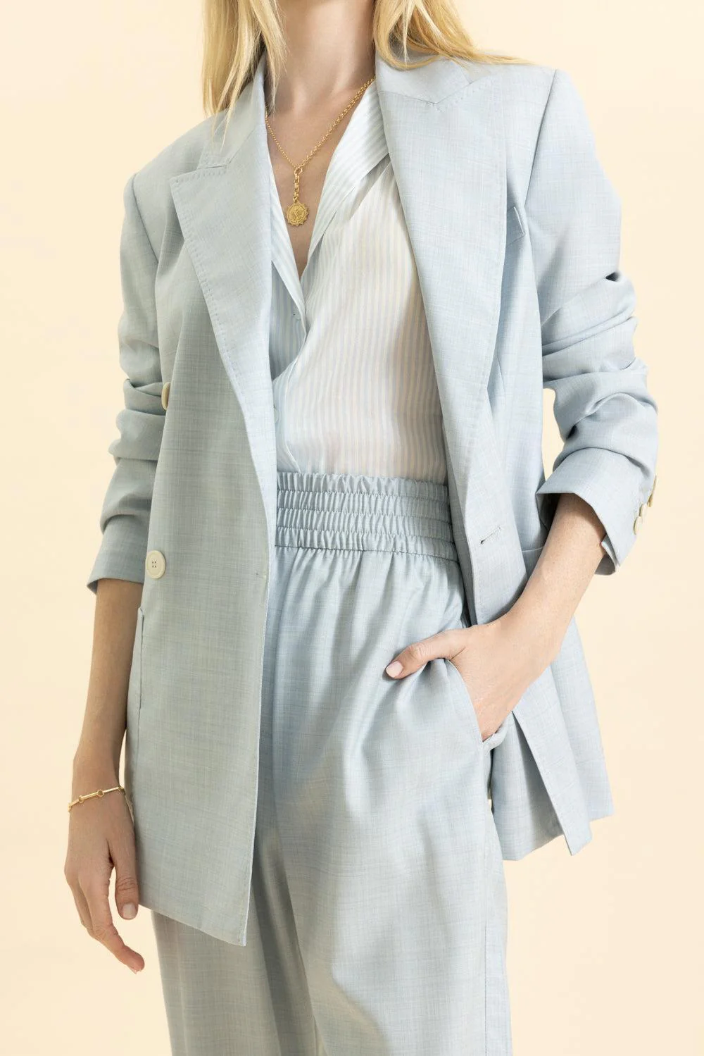 Double Breasted Fitted Blazer - Image 3