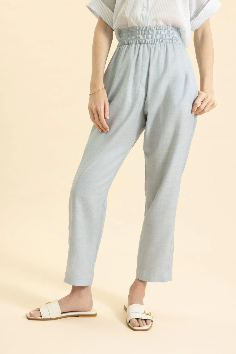 Elastic Waist Crop Trouser - Image 2