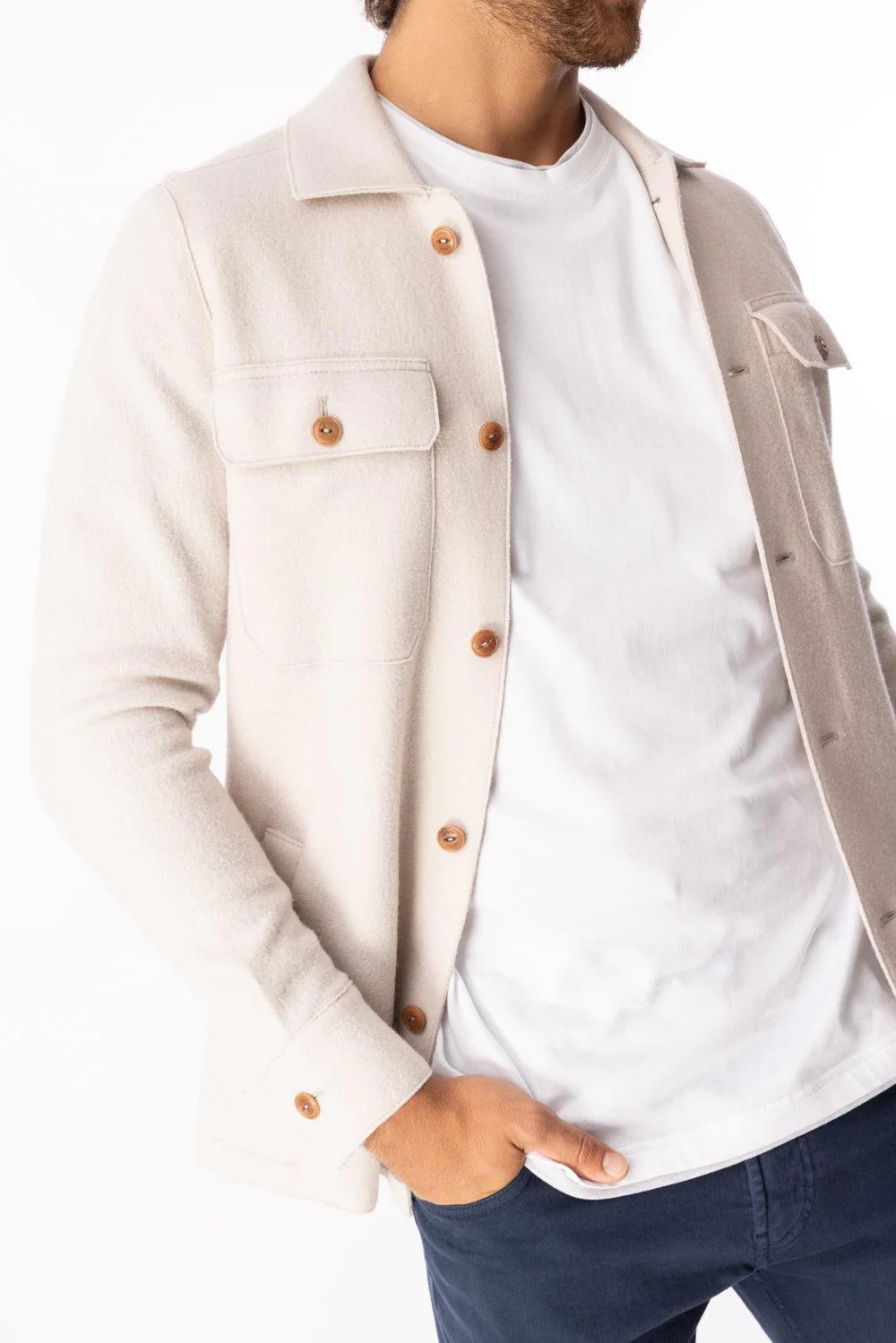 Four Pocket Shirt Jacket - Sand - Image 3