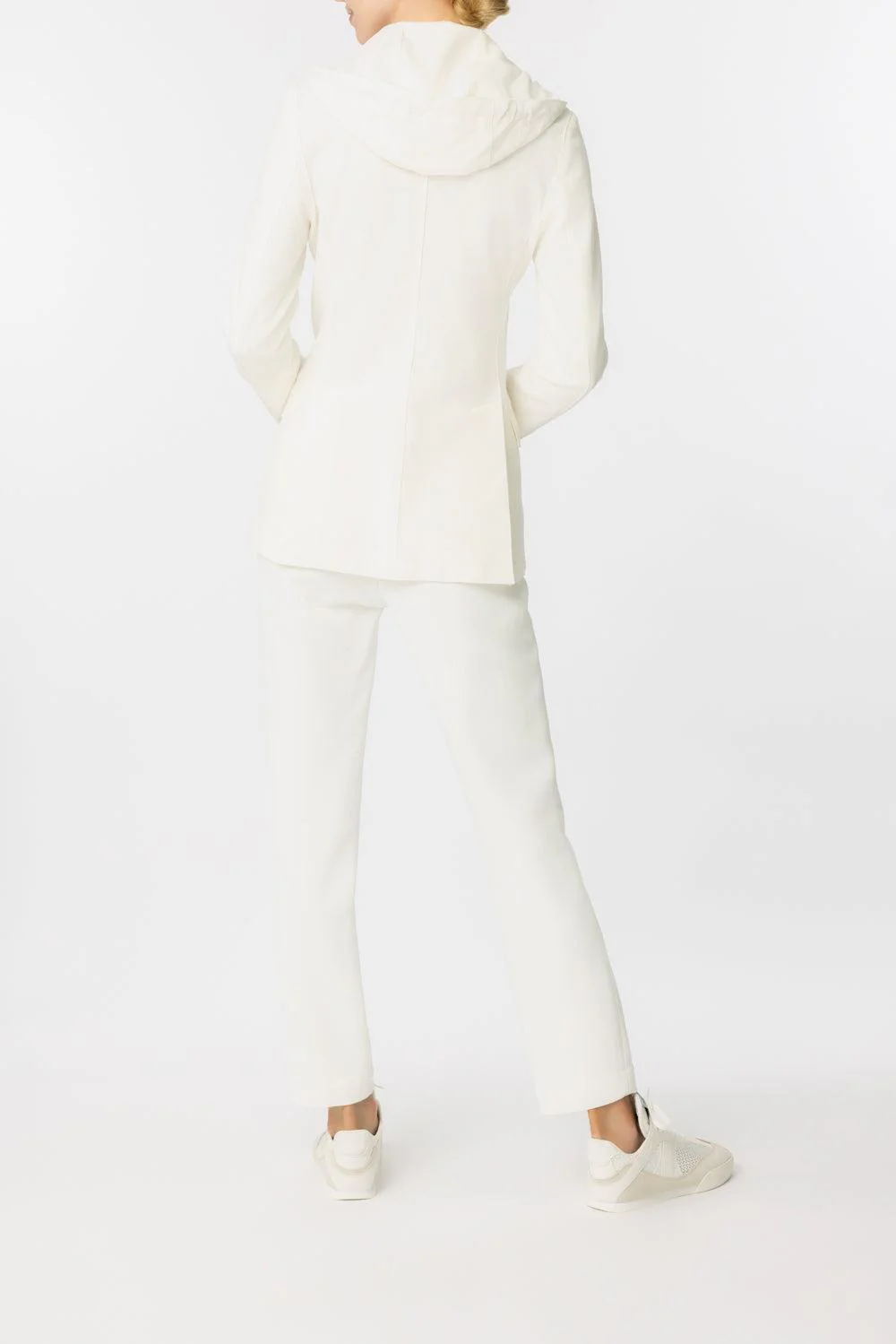 Hooded Zip Blazer - White - Image 4
