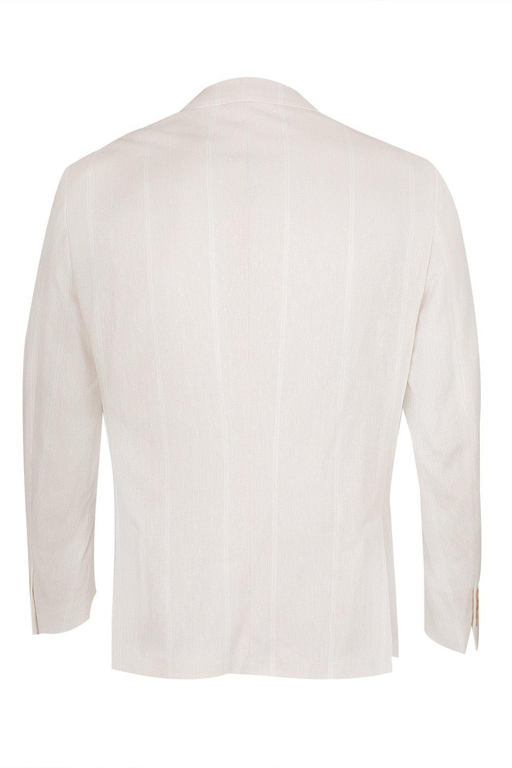 Micro Texture Single Breasted Blazer - Sand Stripe - Image 6