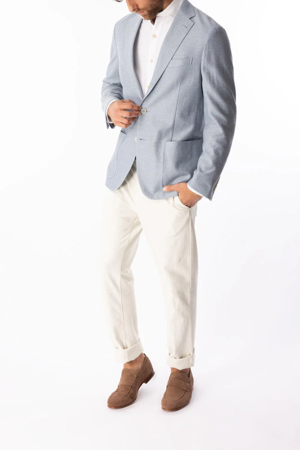Micro Texture Single Breasted Blazer - Zucchero - Image 2