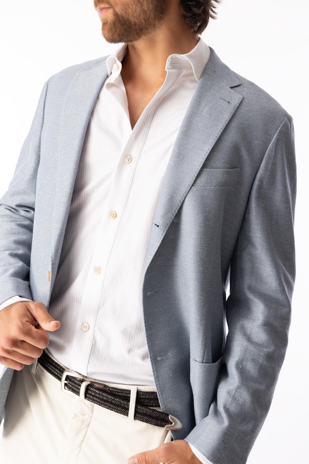 Micro Texture Single Breasted Blazer - Zucchero - Image 3