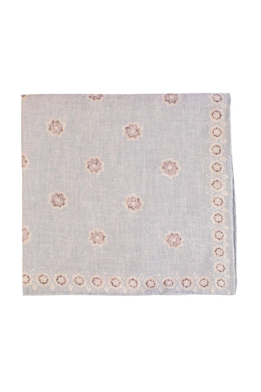Pocket Square - Grey Maroon Floral