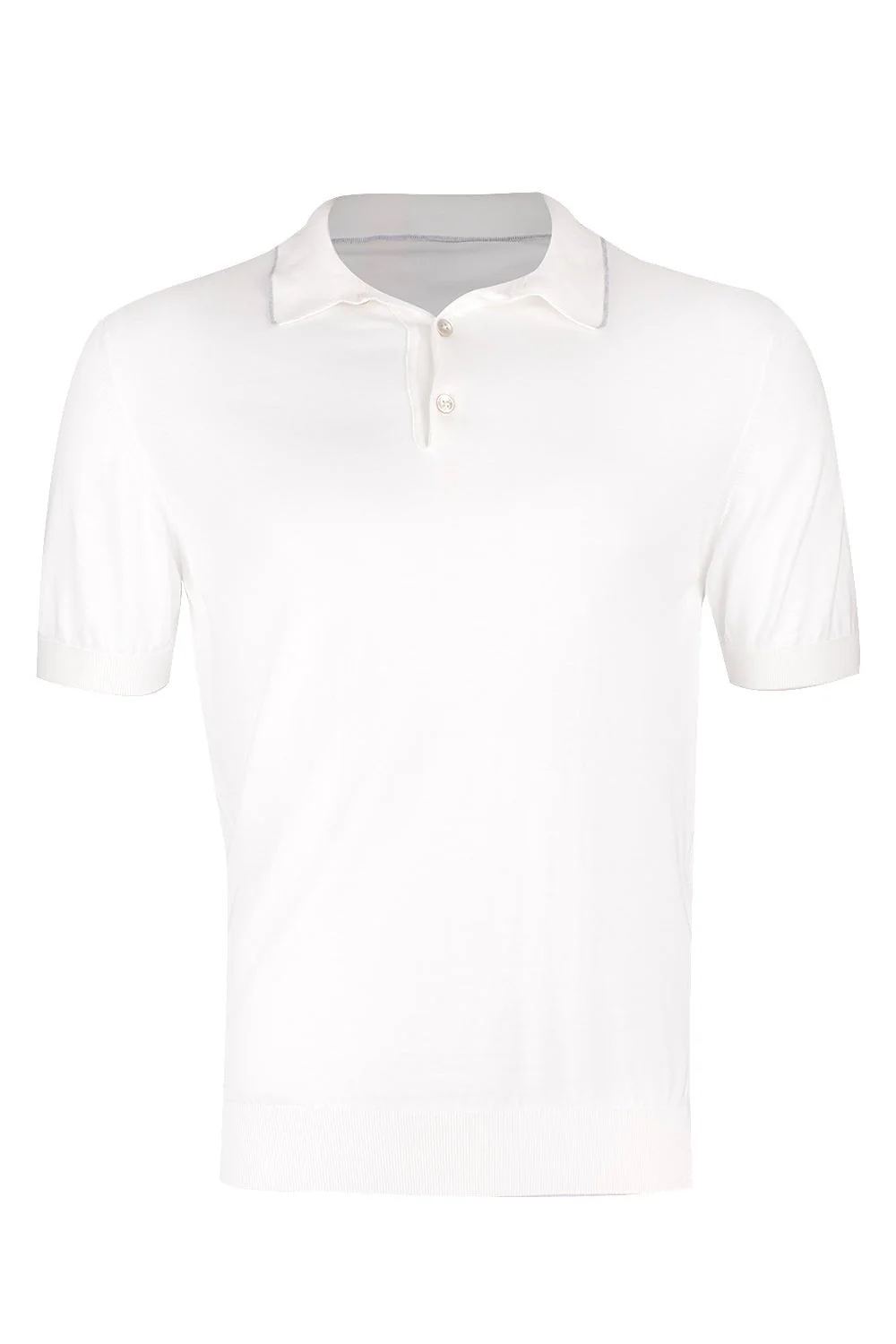 Short Sleeve Polo - White Gray Sand
