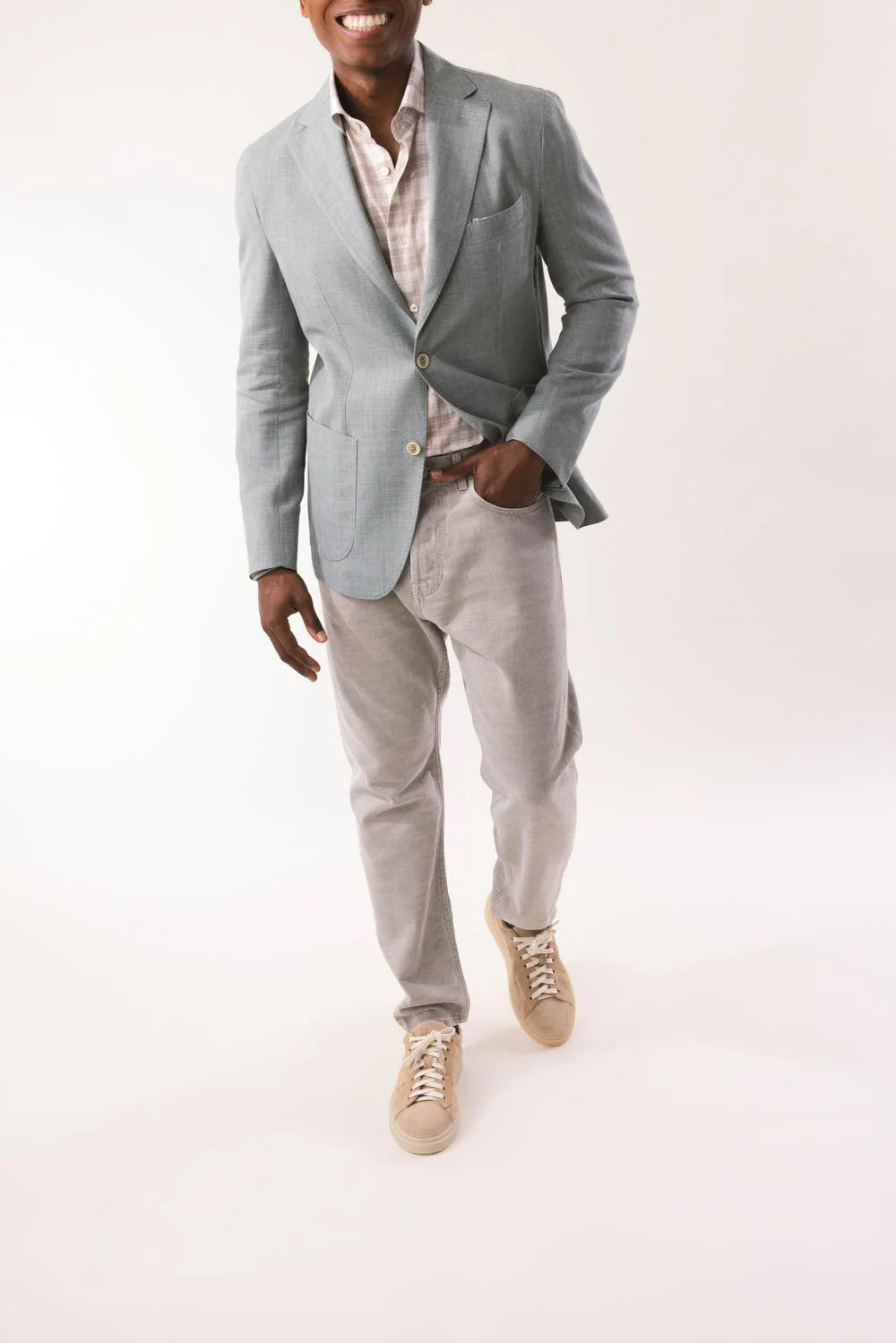Single Breasted Blazer - Military Green - Image 2