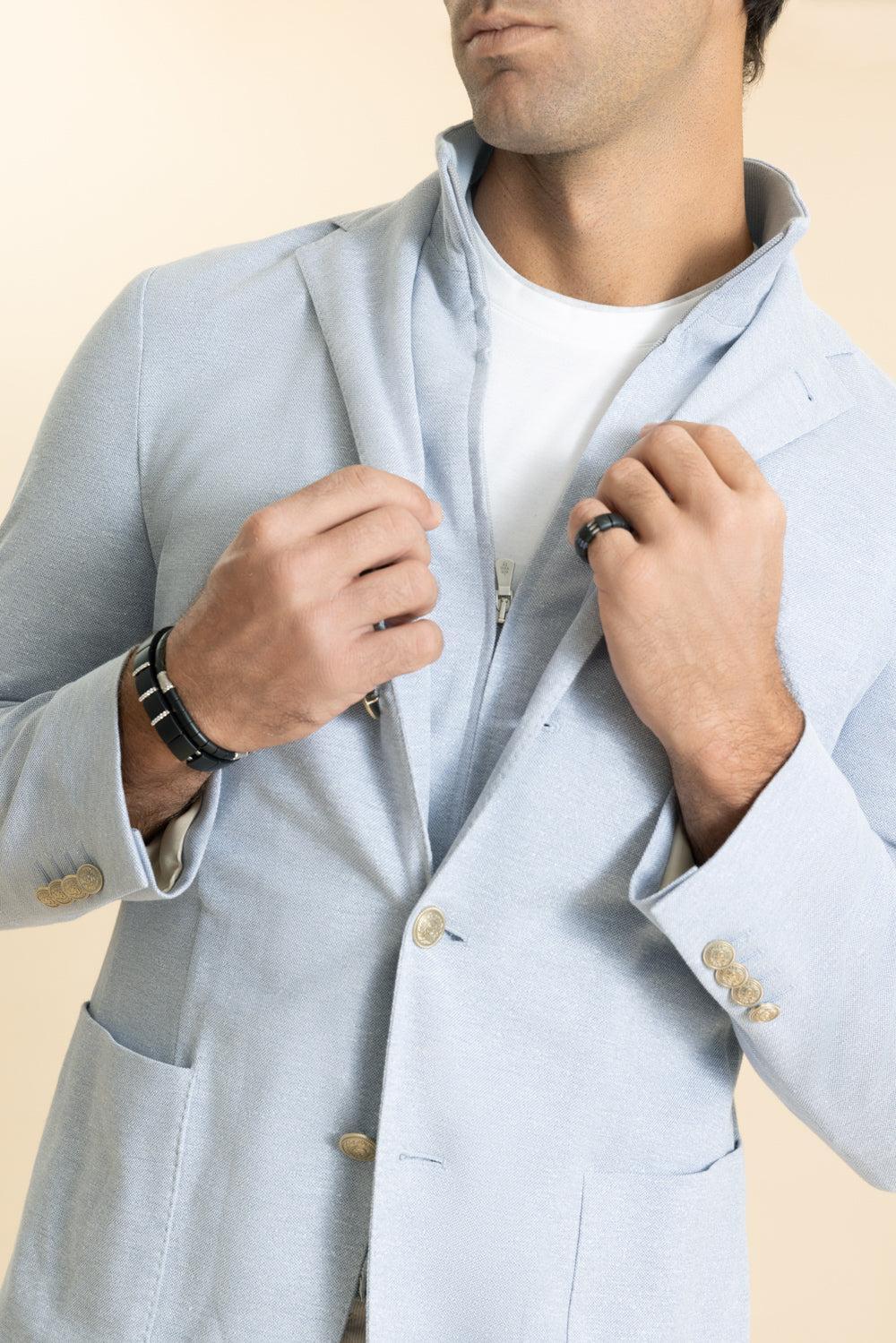 Single Breasted Collar Jacket - Denim - Image 3