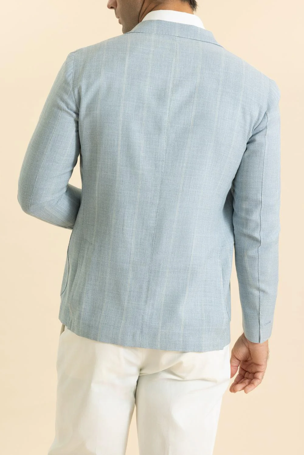 Single Breasted Soft Jacket - Blue - Image 4