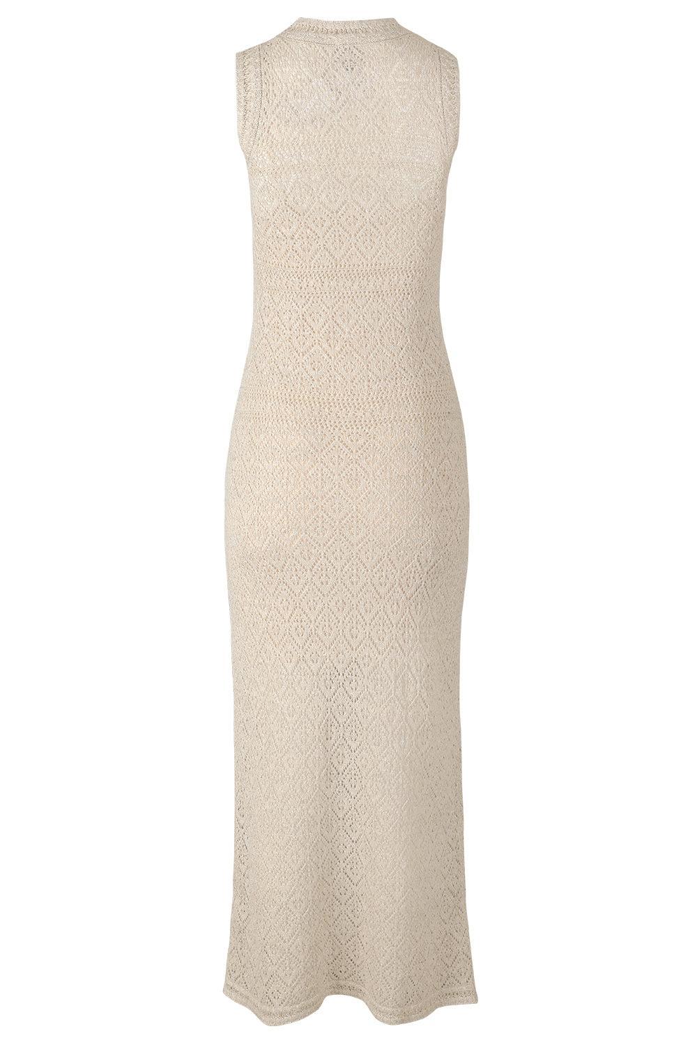 Sleeveless Knit Midi Dress - Cream - Image 5