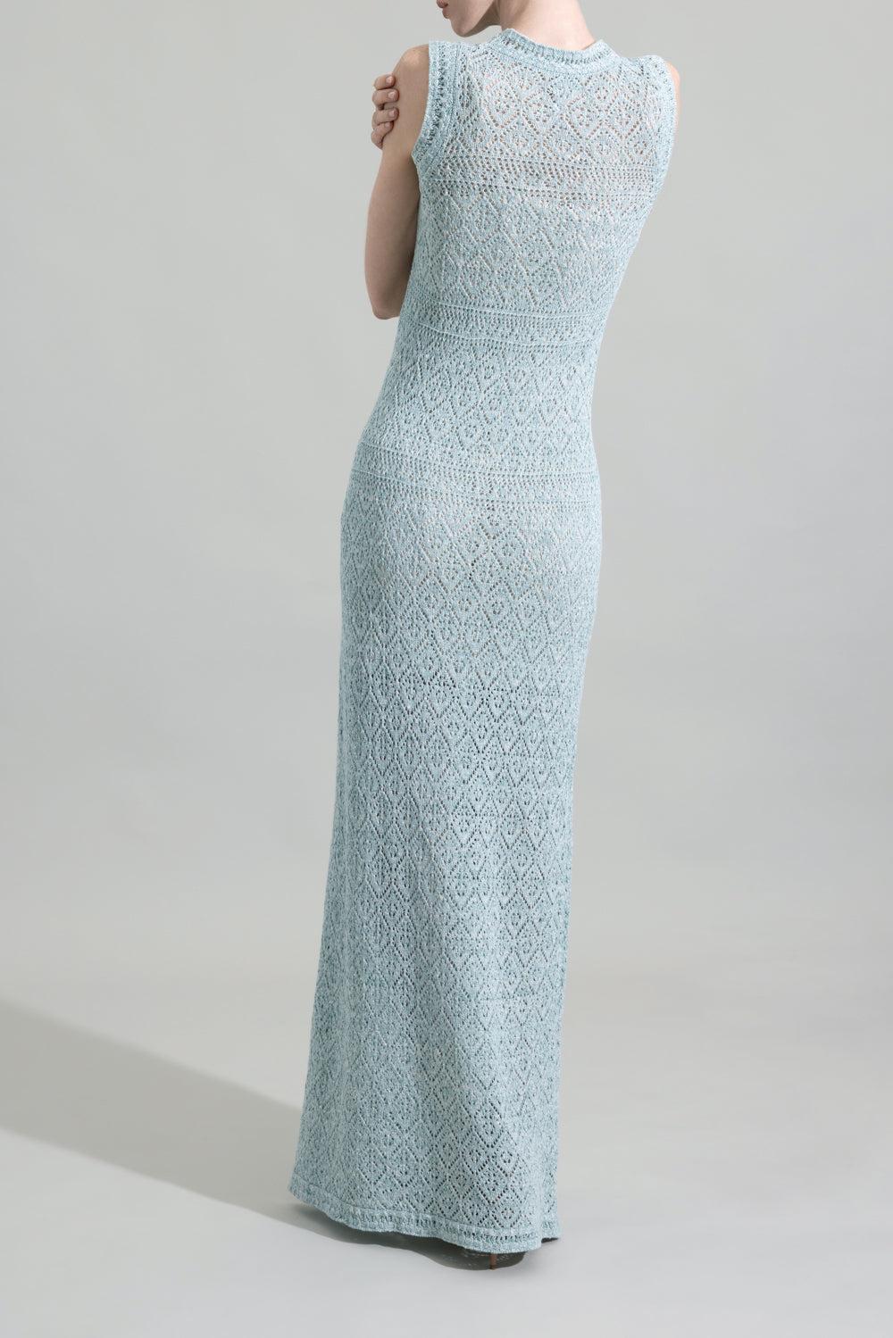 Sleeveless Knit Midi Dress - Green - Image 4