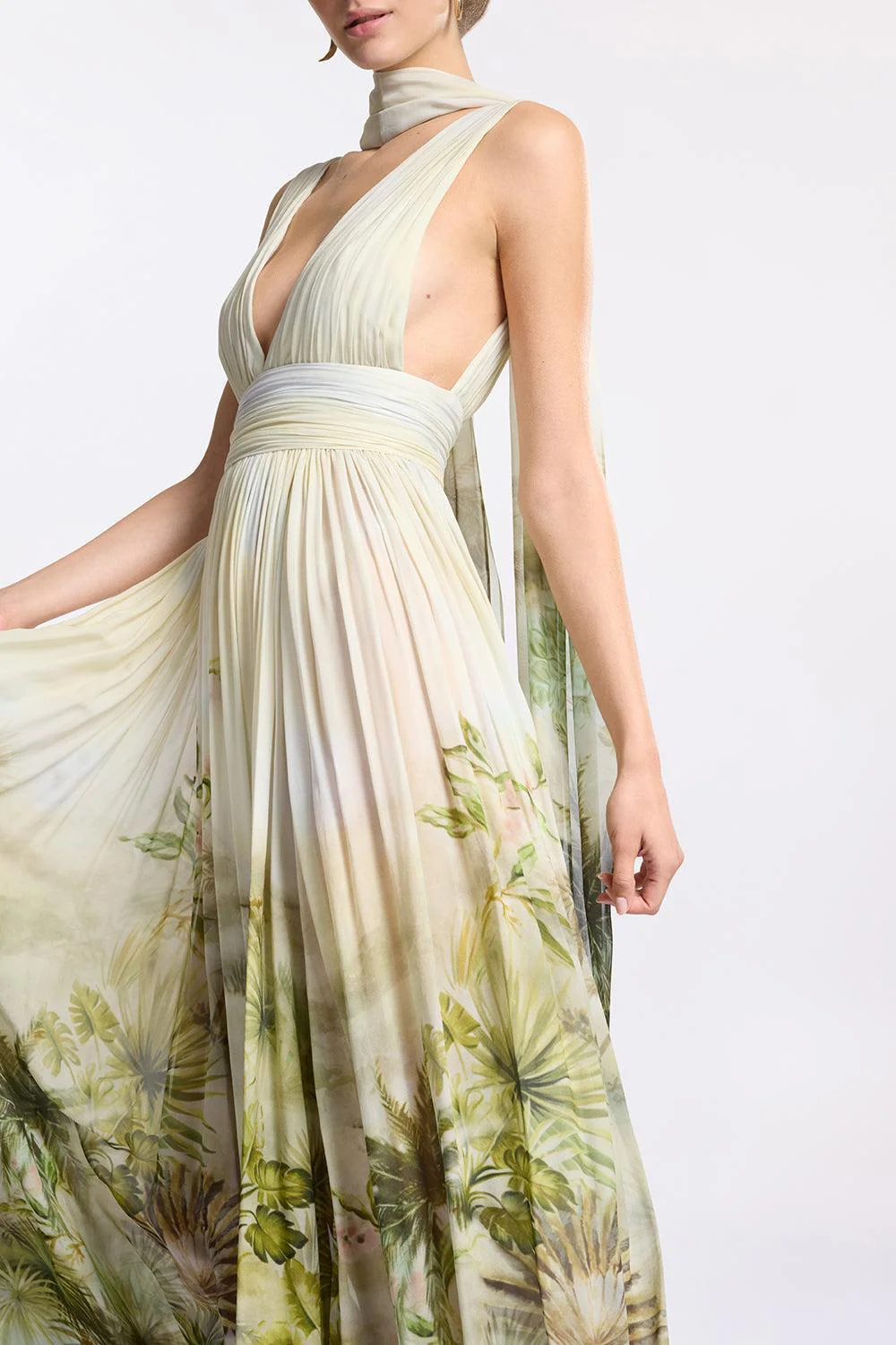 Printed Georgette Long Dress - Image 3