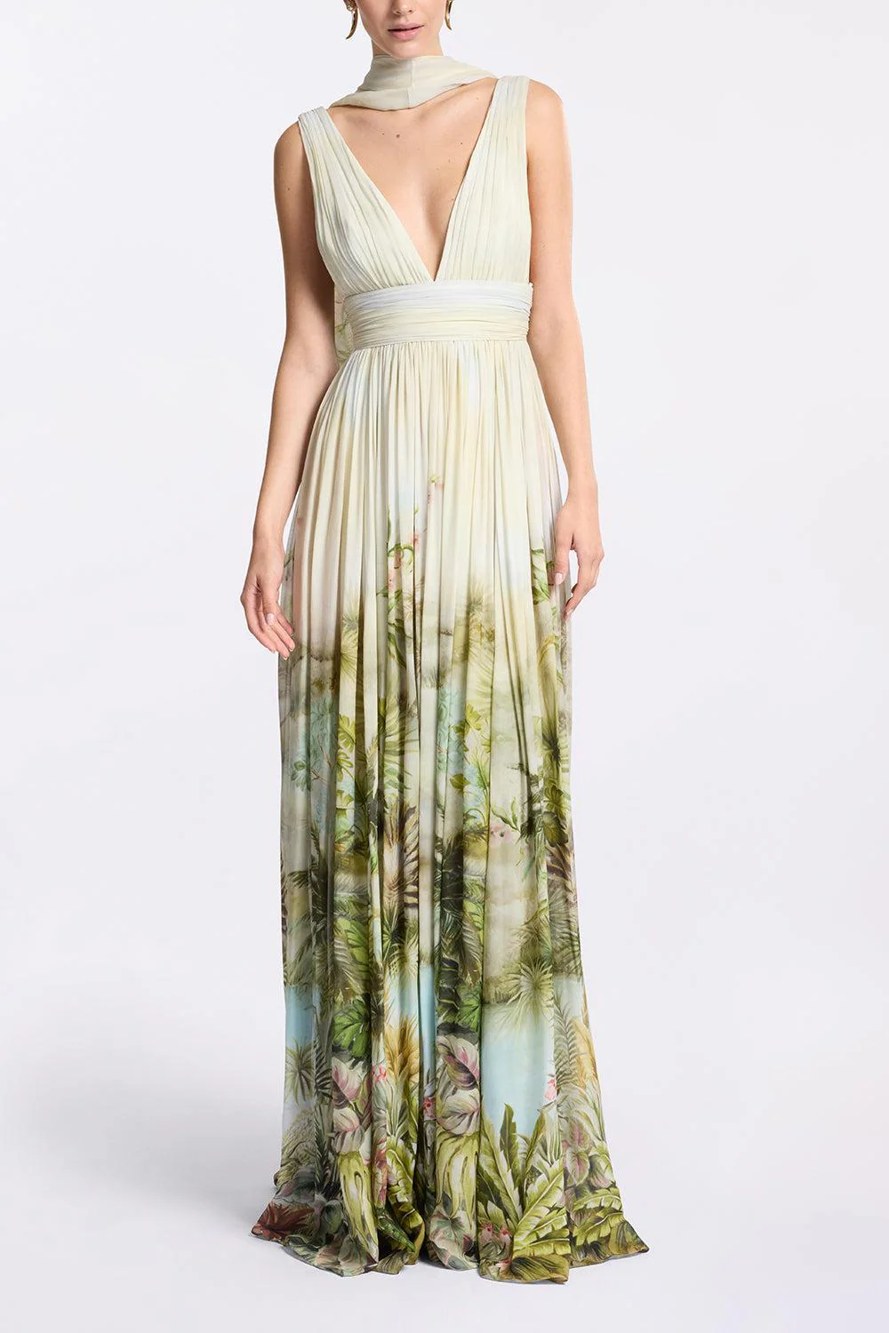 Printed Georgette Long Dress - Image 4