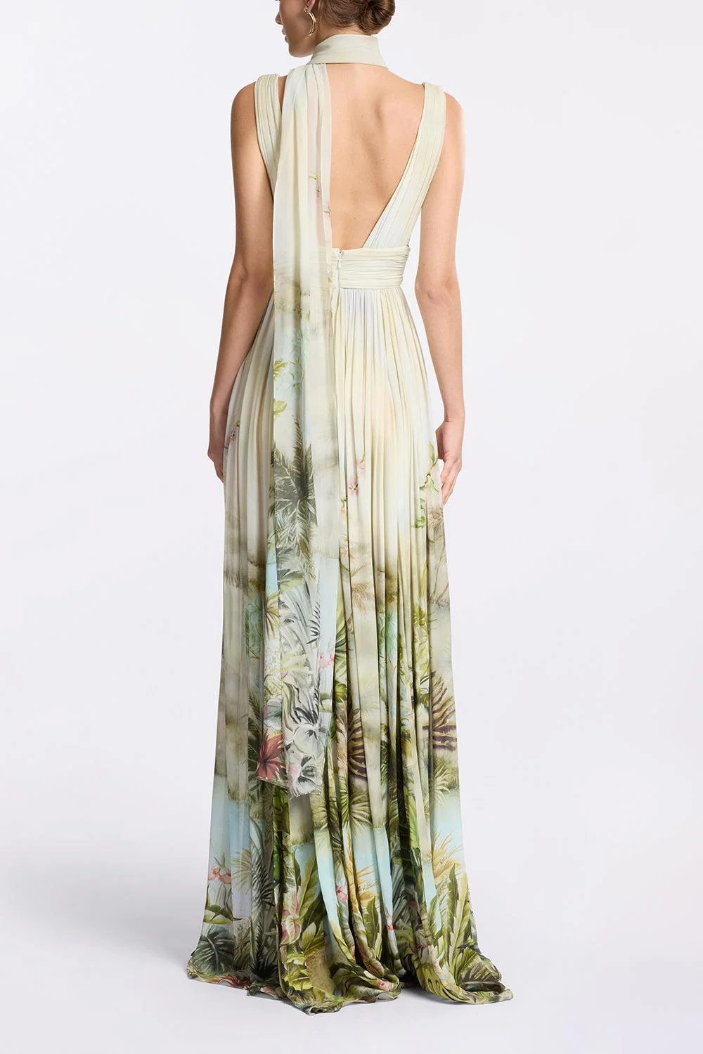 Printed Georgette Long Dress - Image 5