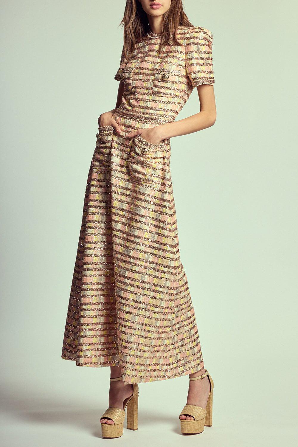Sequin Short Sleeve Midi Dress - Image 2