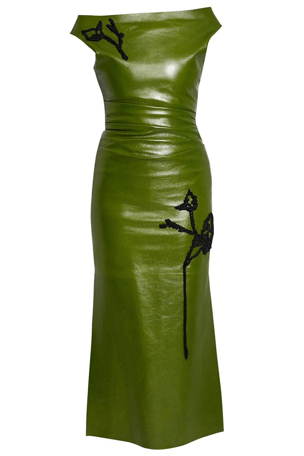 Embroidered Pencil Midi Dress