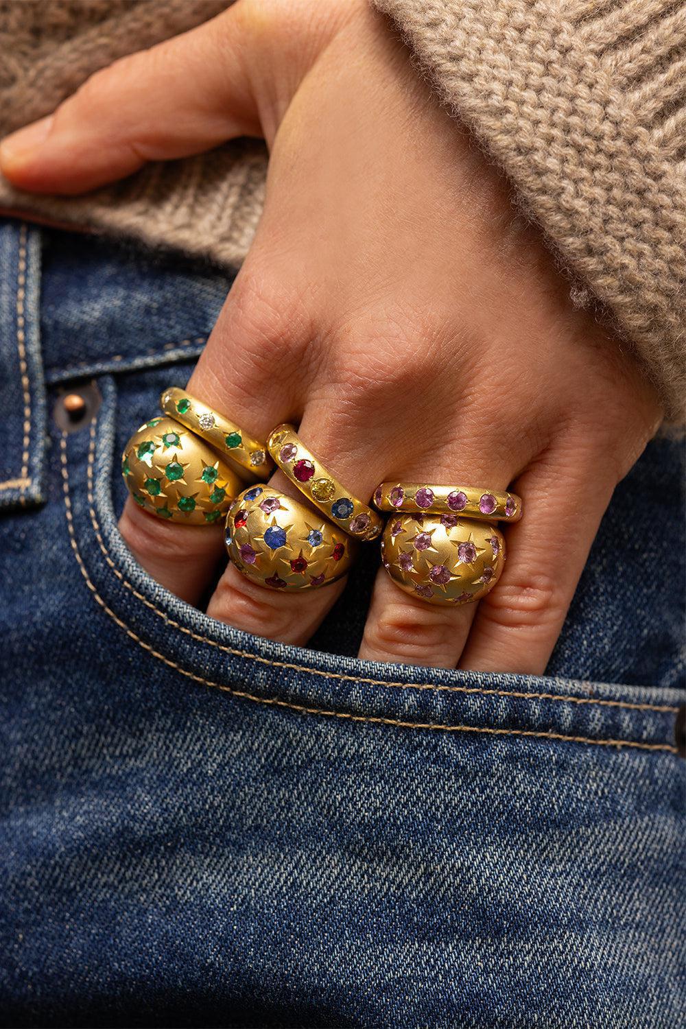 Emerald Diamond Thin Gypsy Band - Image 4