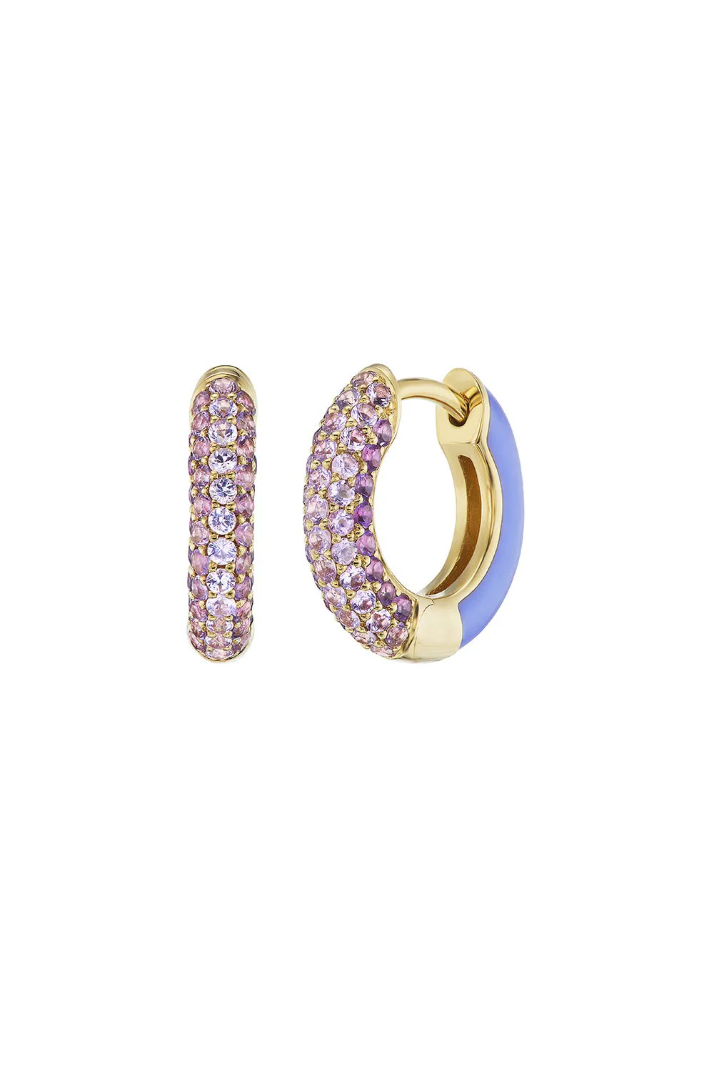 Baby Duo Amethyst Hoop Earrings