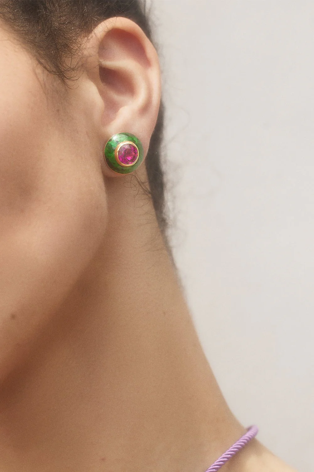Button Stud Earrings - Image 2
