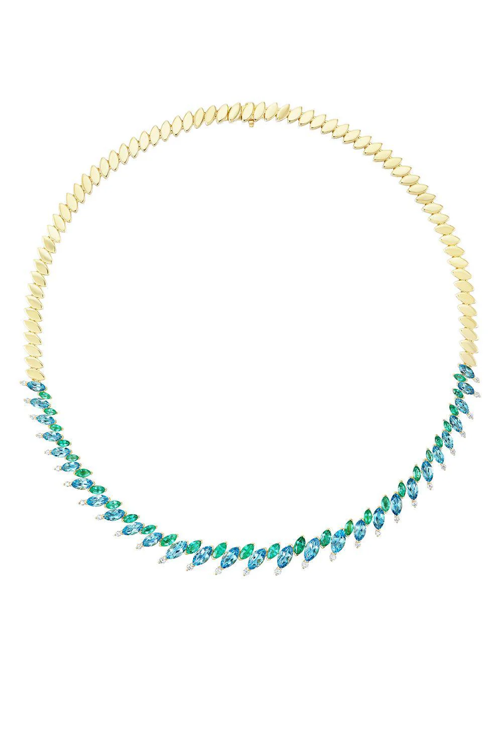 Emerald Topaz Pollack Tennis Necklace