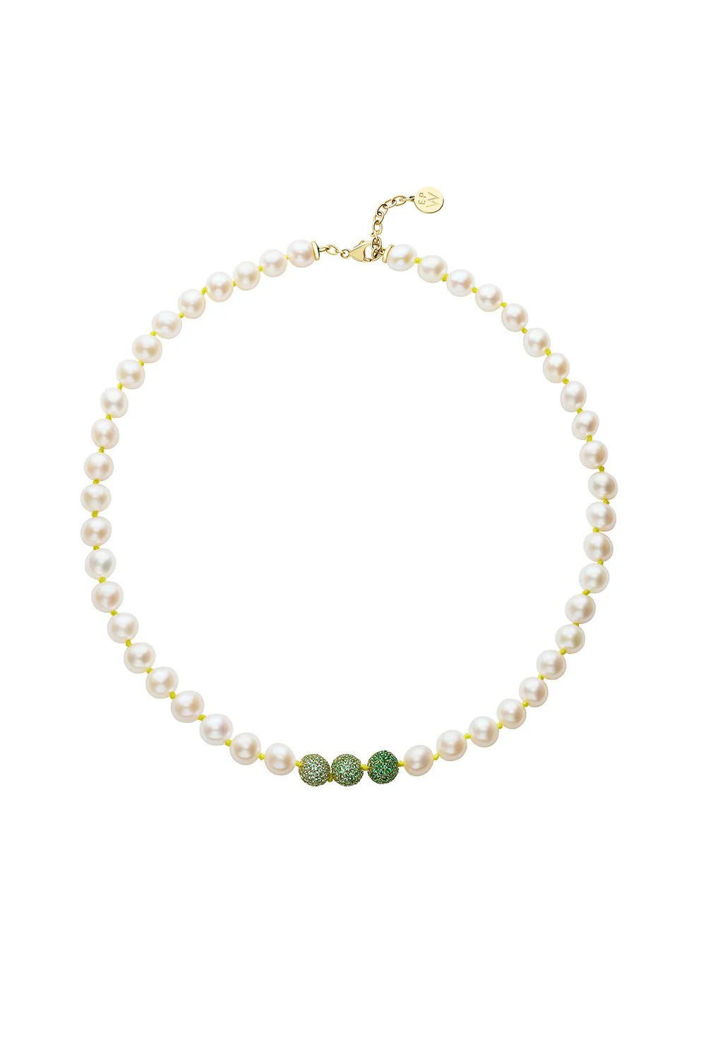 Green Sapphire Pearl Layering Necklace