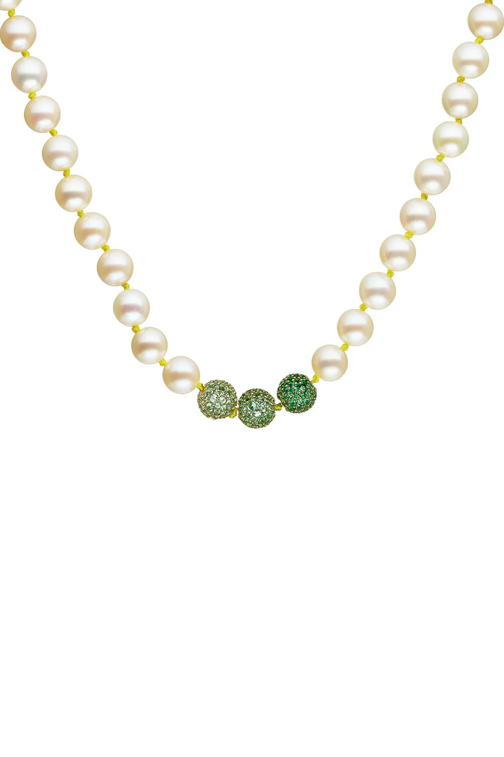 Green Sapphire Pearl Layering Necklace - Image 6
