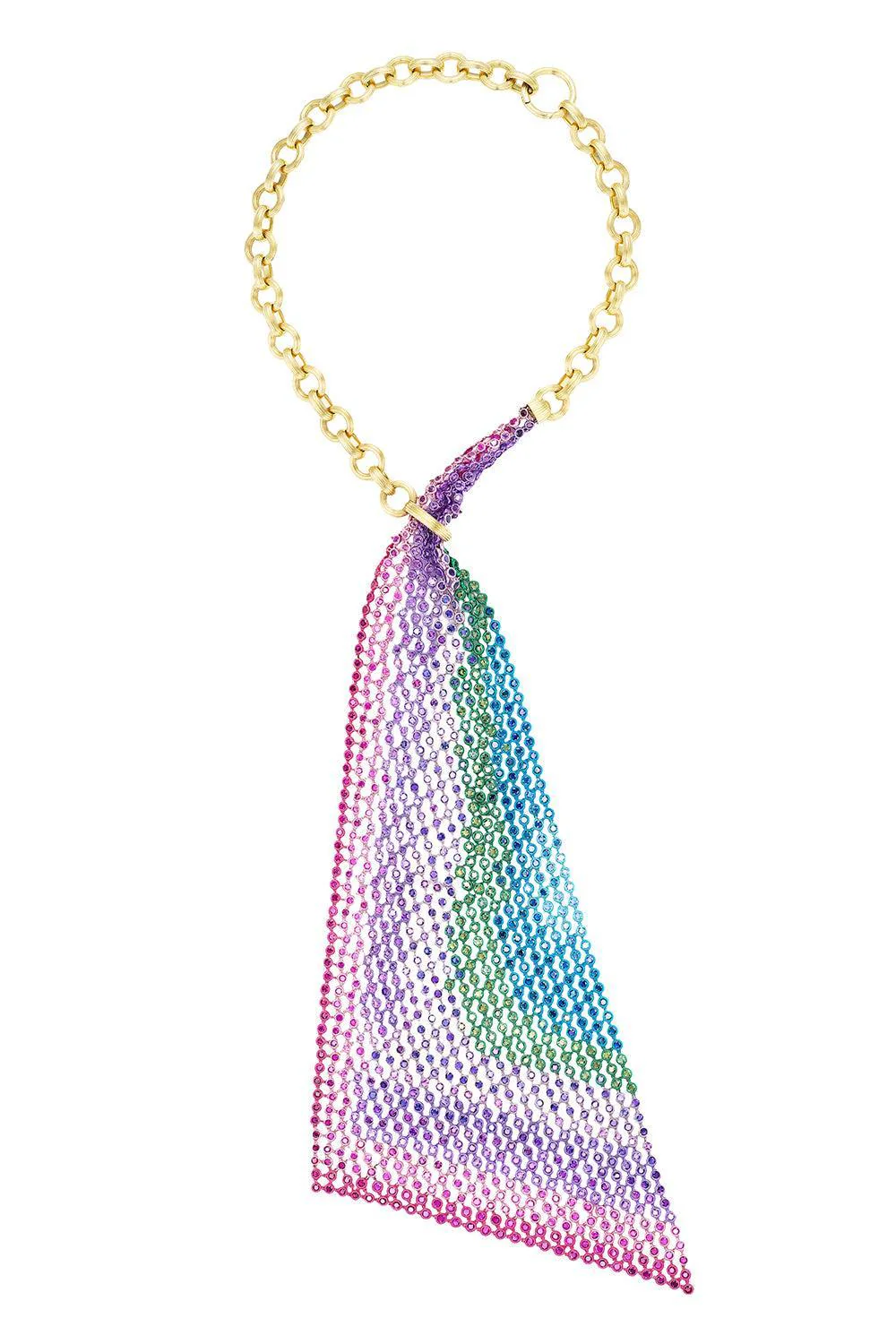 Multi Sapphire Scarf Necklace
