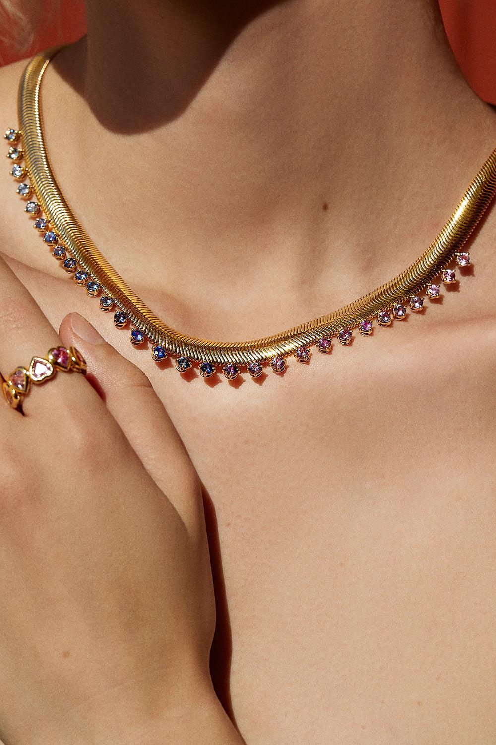Ombre Snake Chain Necklace - Image 3