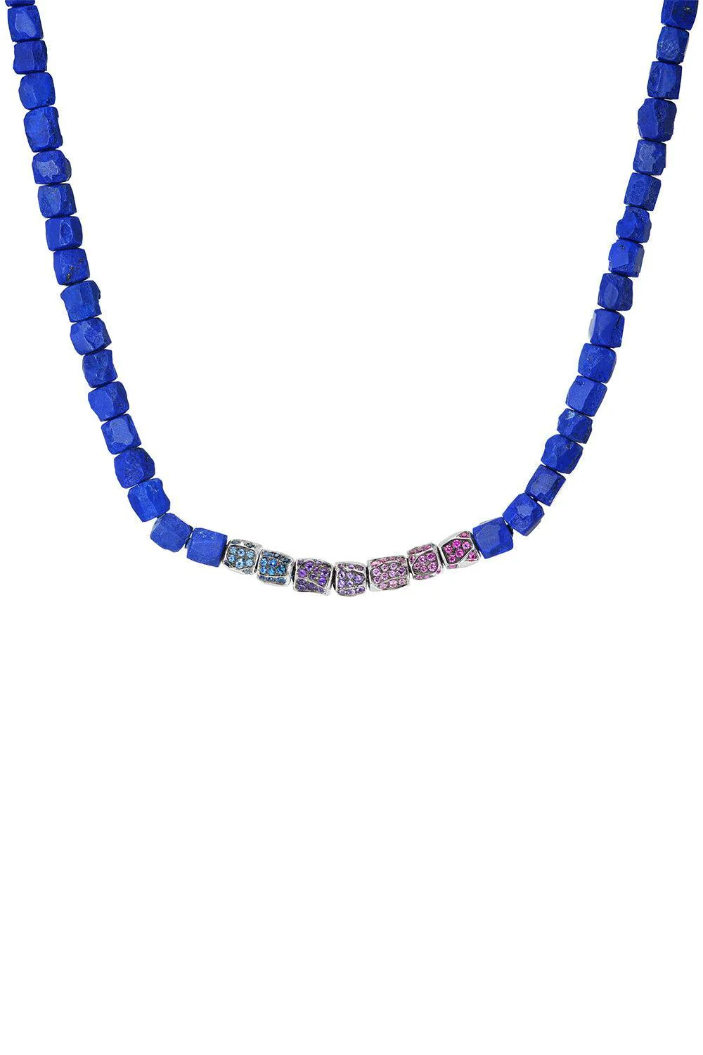 Sapphire Lapis Nugget Necklace - Image 4