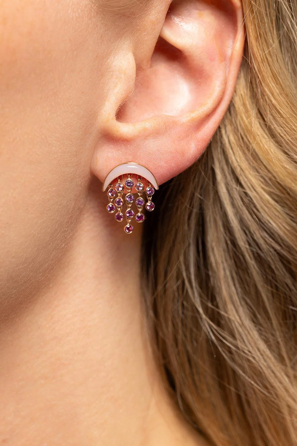 Sapphire Opal Baby Fringe Earrings - Image 2