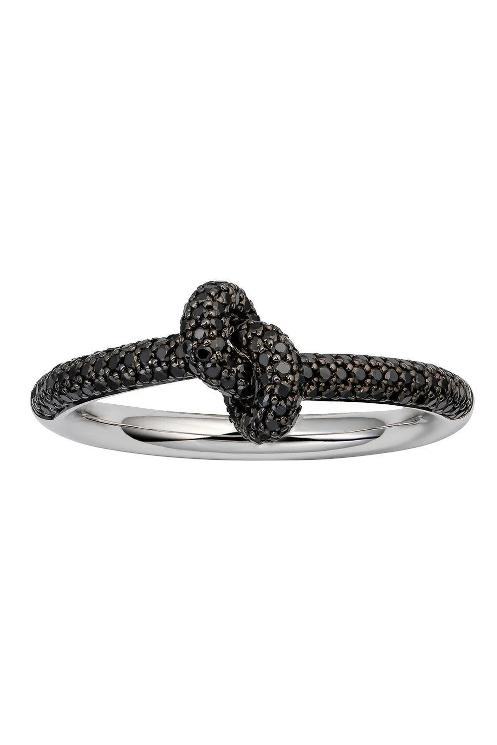 Black Diamond Pave Mini Legacy Knot Ring