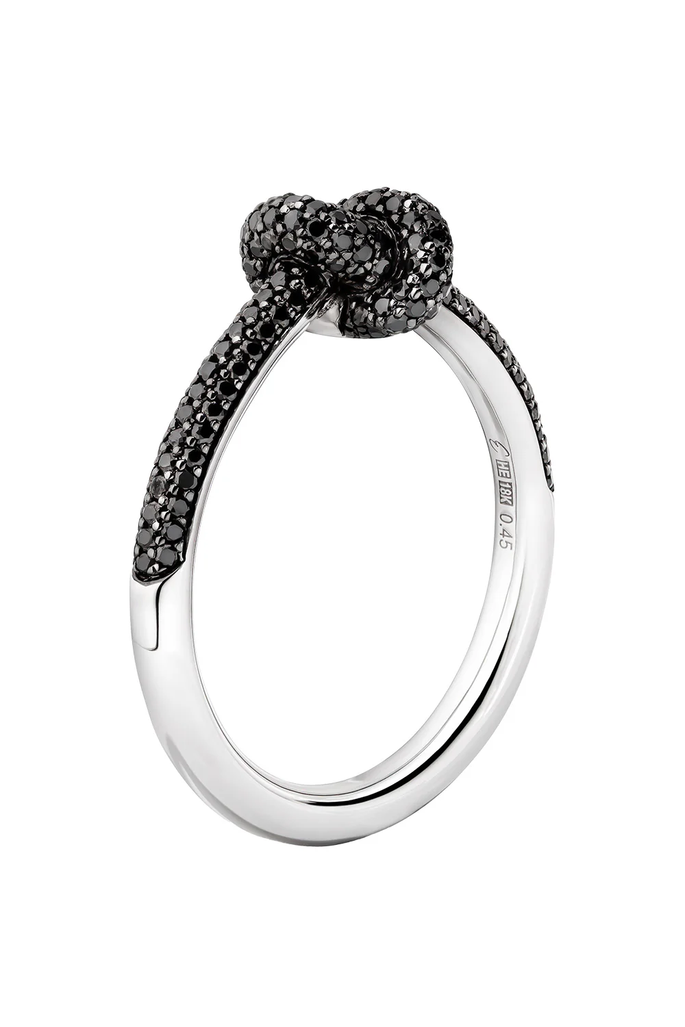 Black Diamond Pave Mini Legacy Knot Ring - Image 5