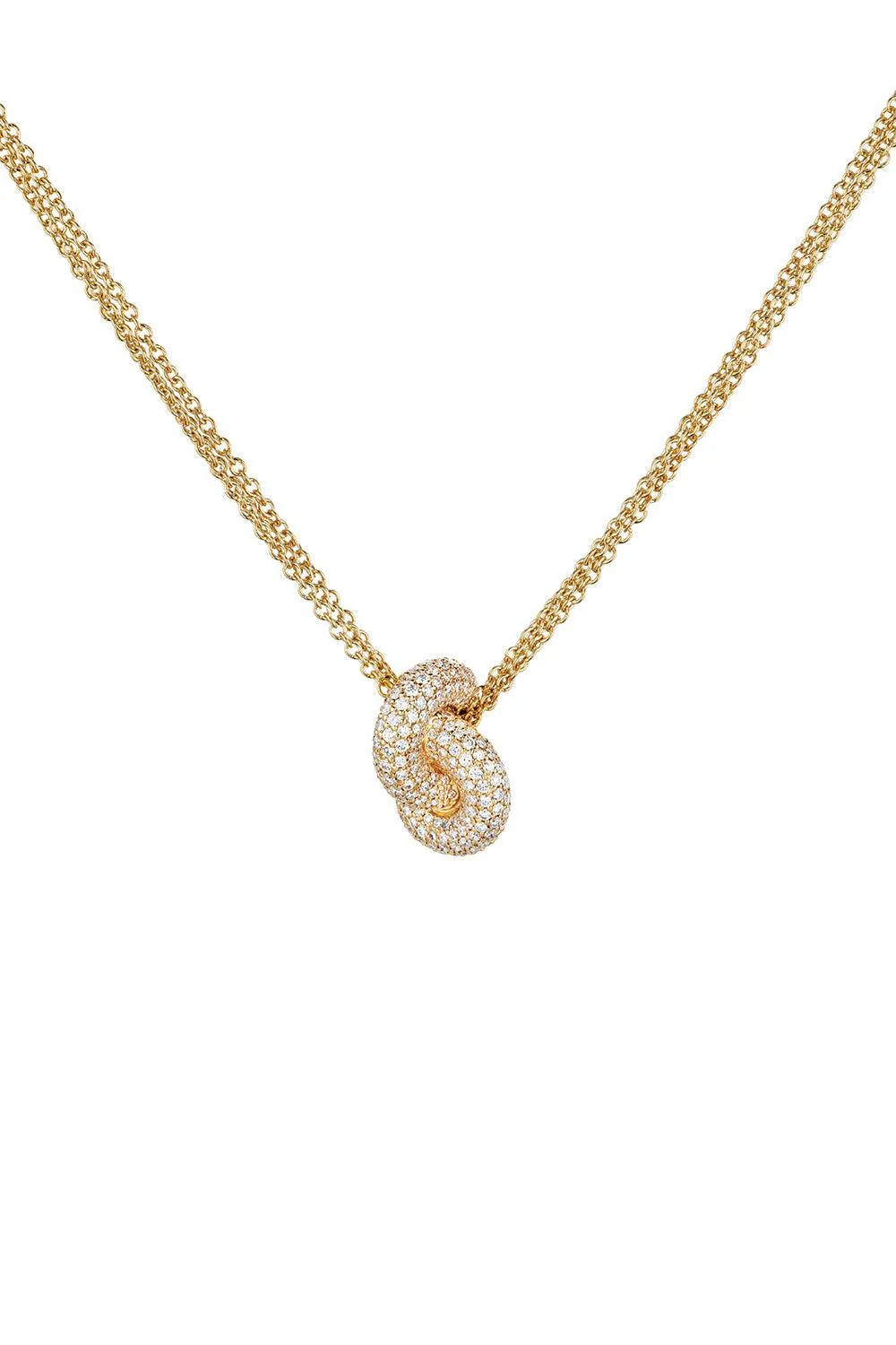 Diamond Pave Big Legacy Knot Pendant Necklace