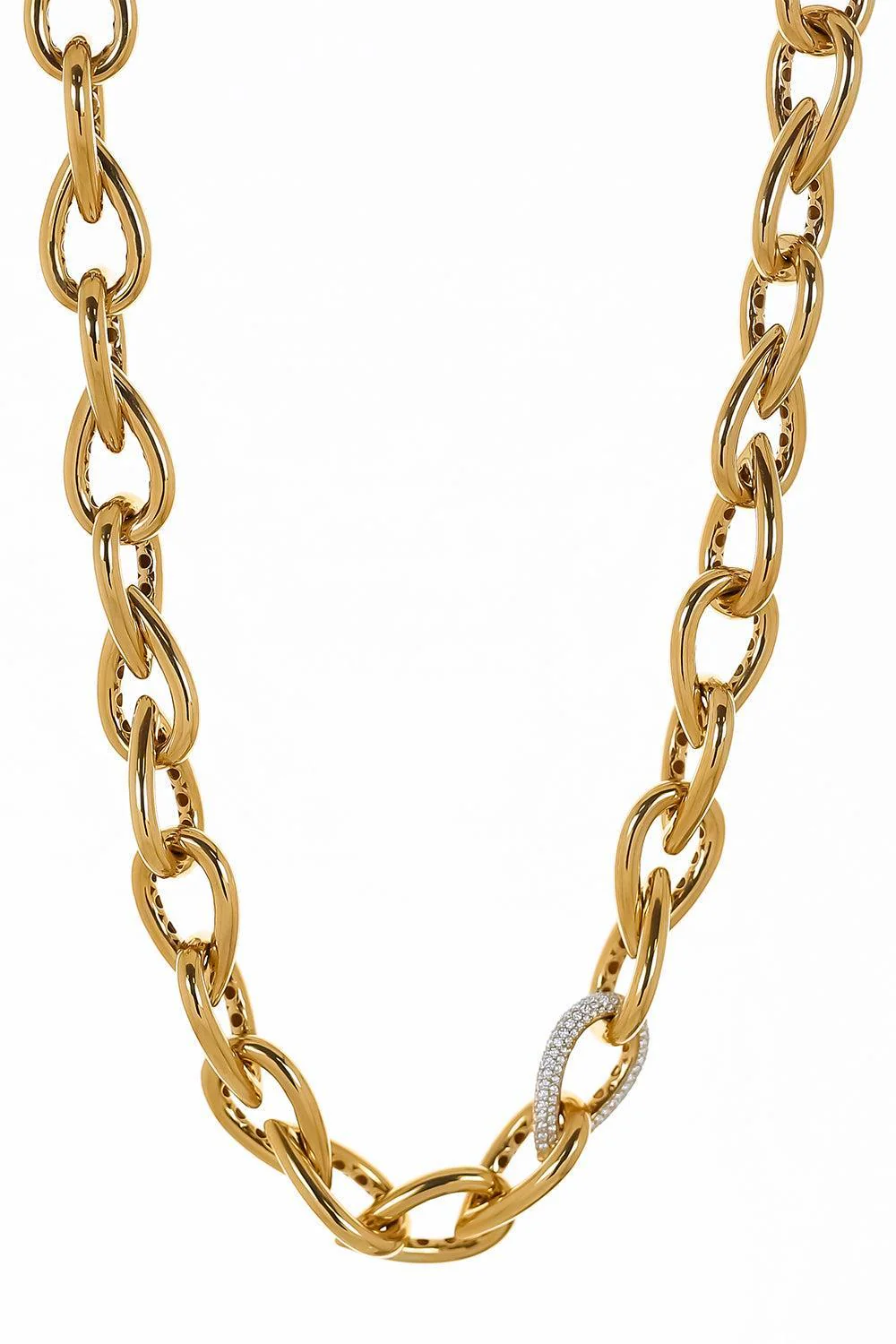 Diamond Pave Drop Link Necklace