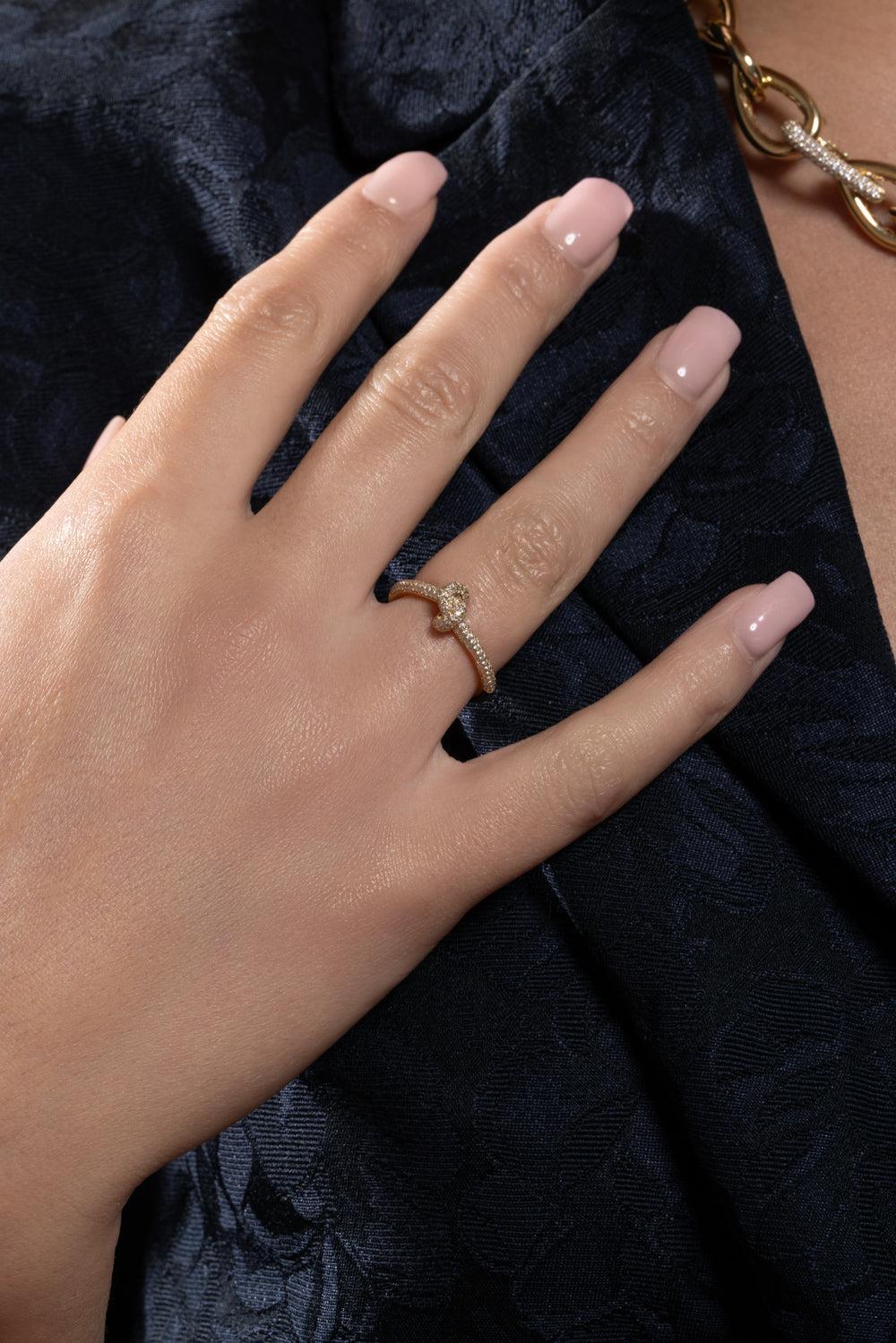 Diamond Pave Mini Legacy Knot Ring - Image 3