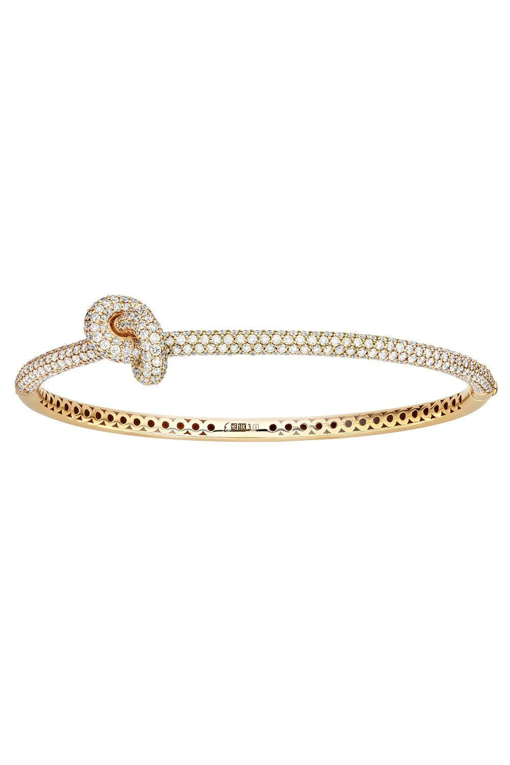 Diamond Pave Small Legacy Knot Bangle Bracelet - Image 5