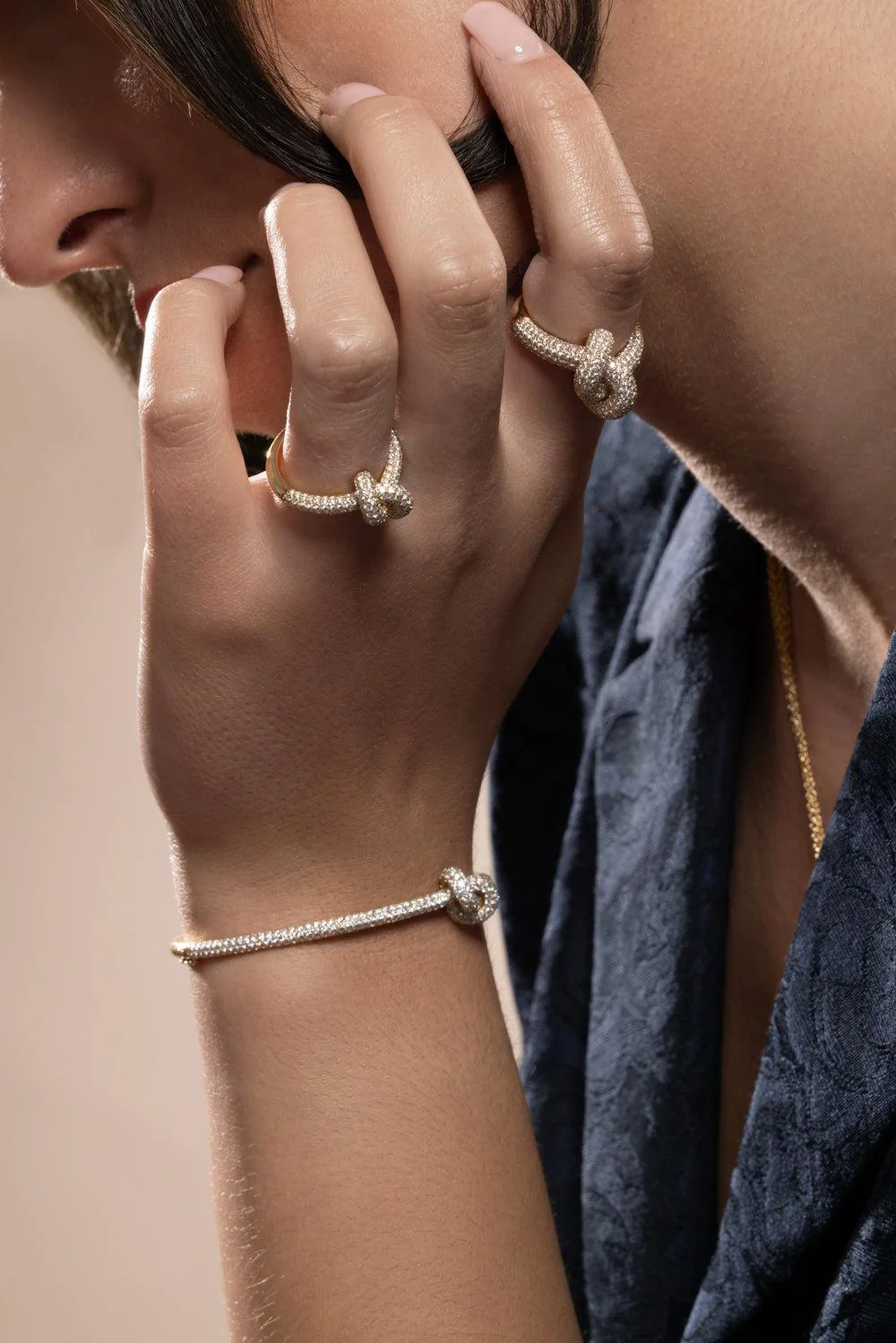 Diamond Pave Medium Legacy Knot Ring - Image 3
