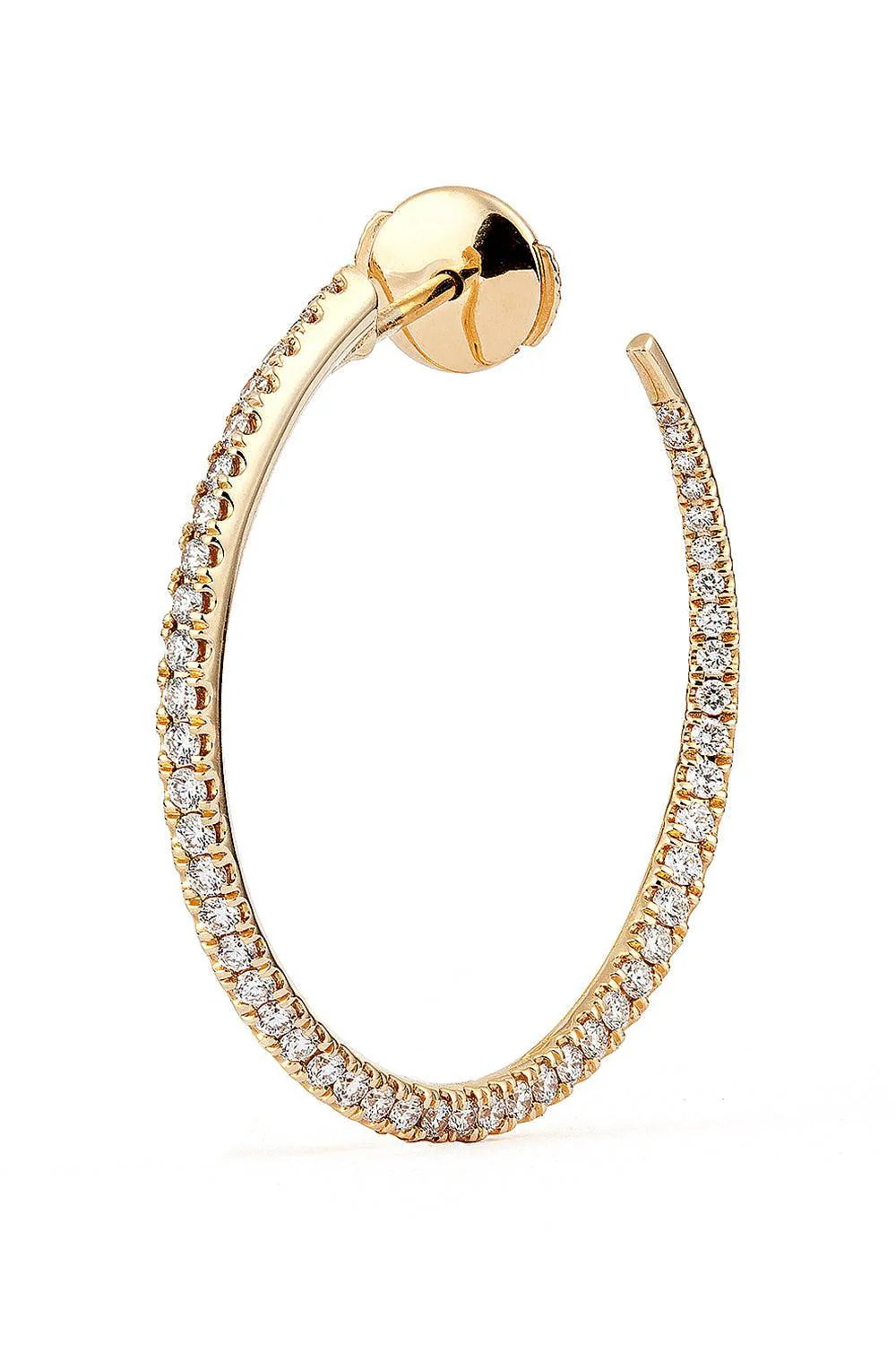 Diamond Twisted Creoles Earrings - 35Mm - Image 5