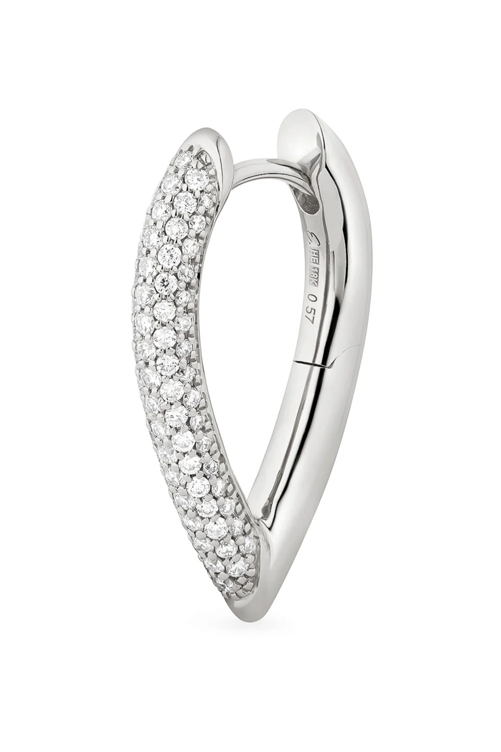 Small Pave Diamond Teardrop Link Earrings - Image 5