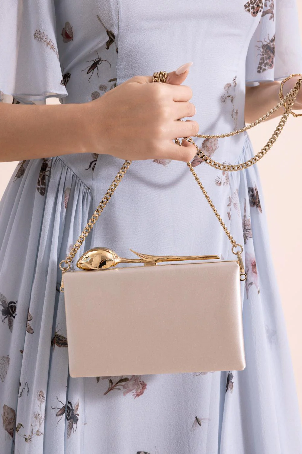 Bloom Clutch - Champagne Satin - Image 2