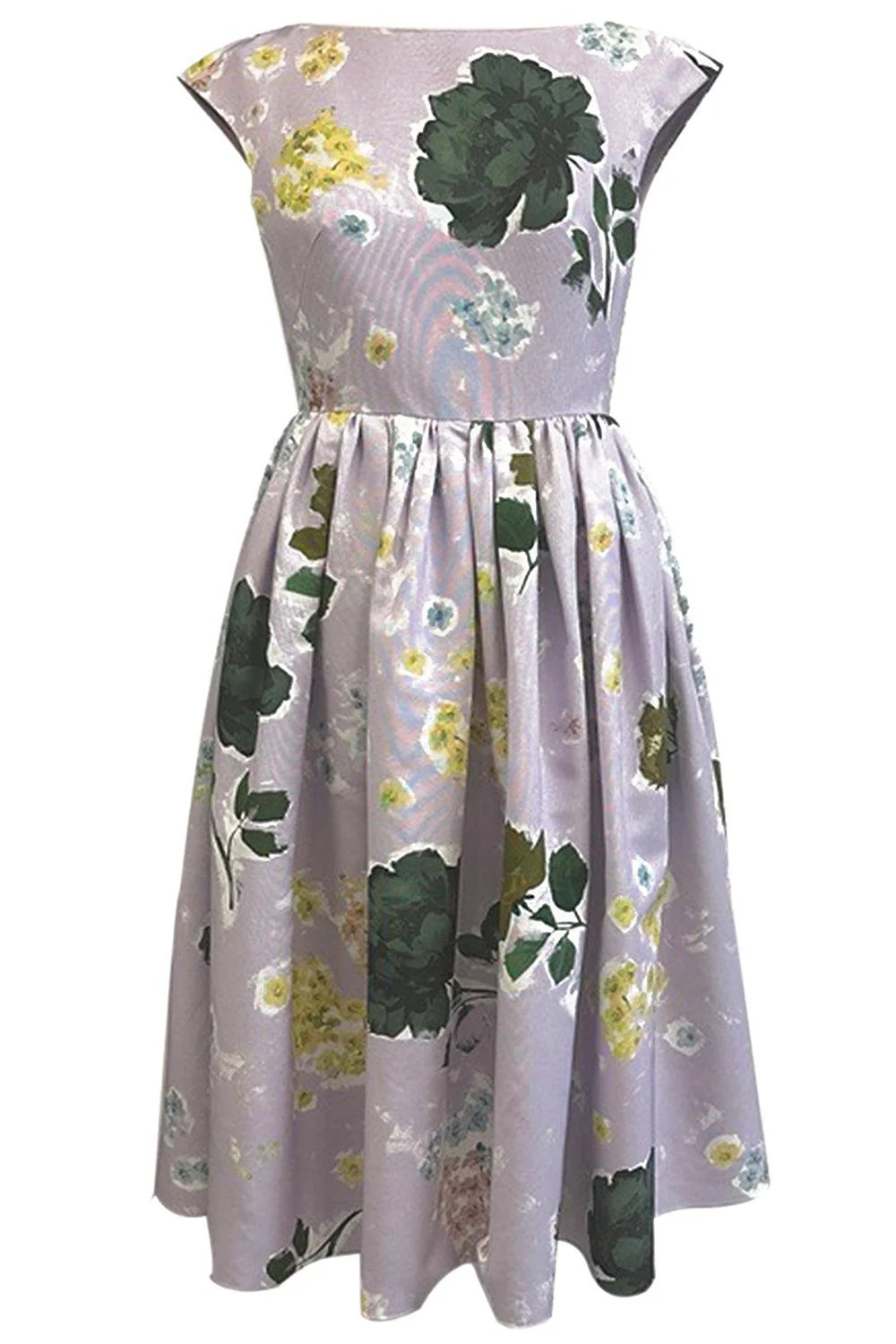 Boatneck Full Skirt Midi Dress