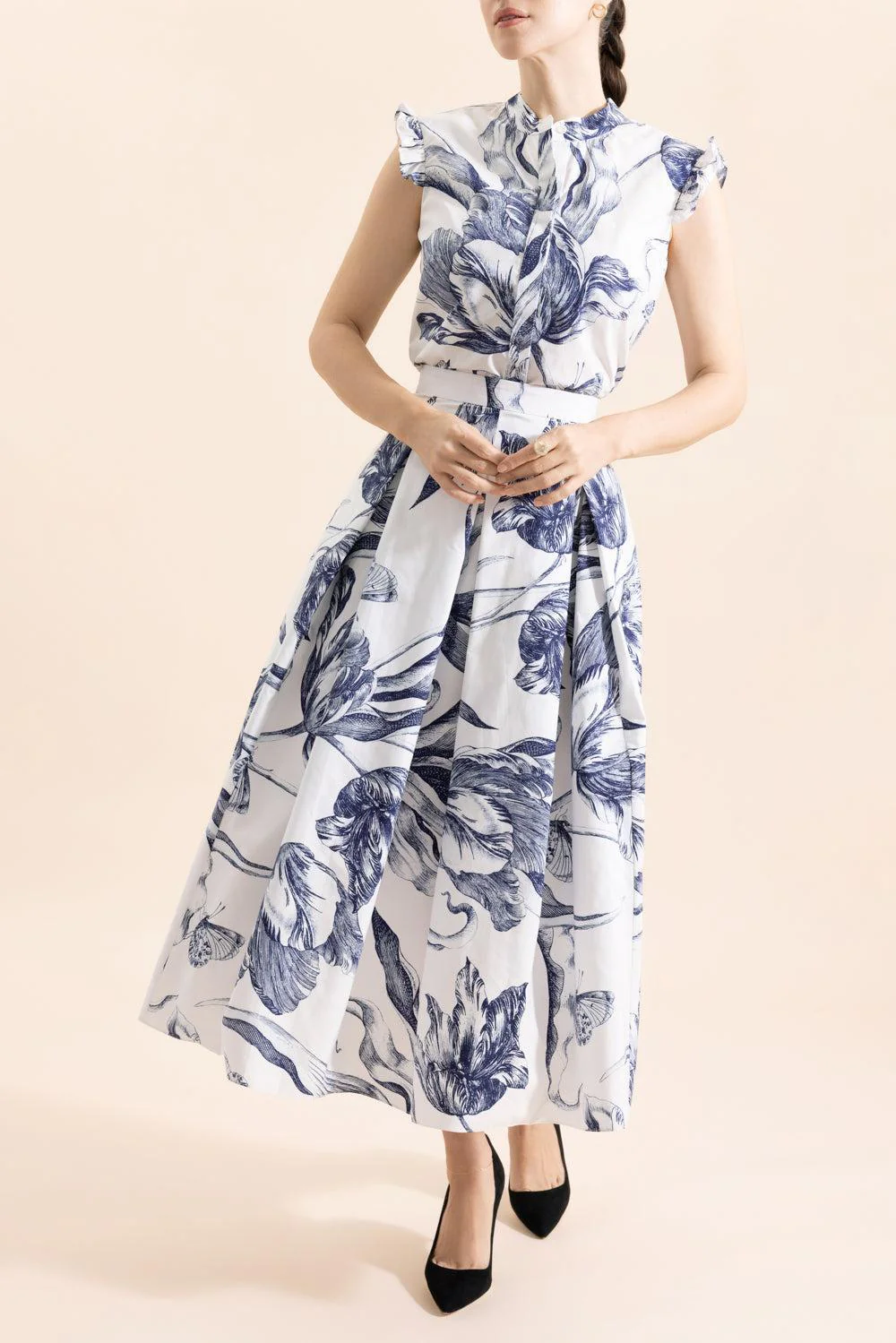 Botanical Pleated Midi Skirt - Image 2