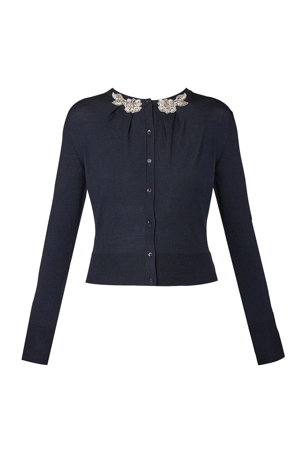 Button Down Cardigan - Navy